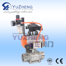 3PC Male Thread Ball Valve with Pneumatic Actuator and Components